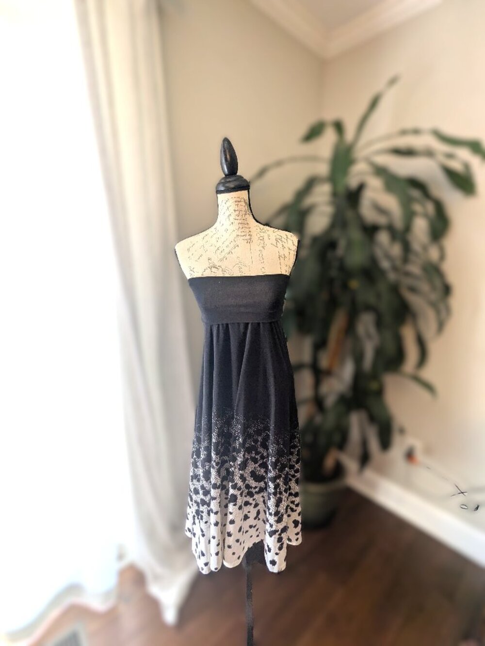 Black & White Strapless Dress